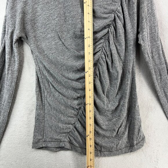 Zella Ruched Long Sleeve Top Womens Small Gray Comfy Stretch Athleisure - Picture 7 of 11